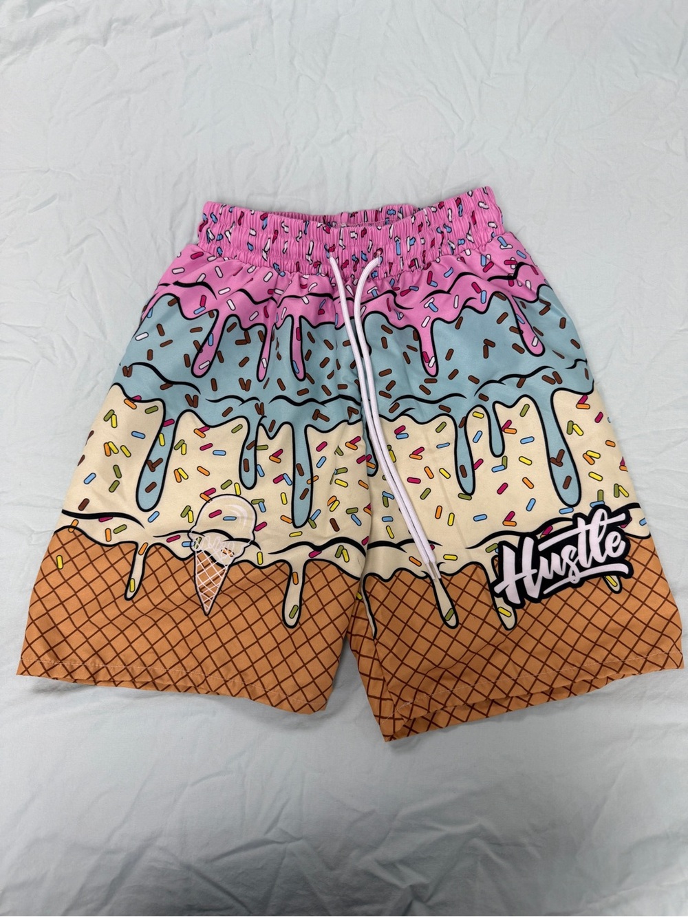 SHEIN Kids Boys Size 12Y Ice Cream Cone Print Athletic Shorts